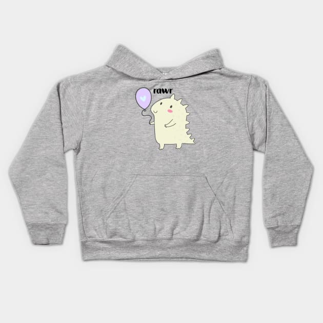 Cute Dinosaur Kids Hoodie by Kam Bam Designs